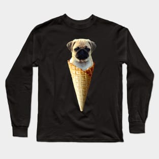 real ice cream pug Long Sleeve T-Shirt